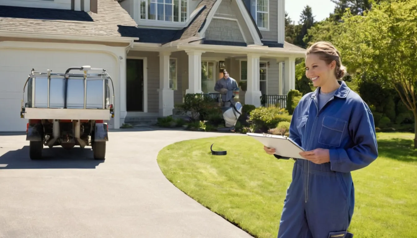A provider explaining septic work to a homeowner in the Washington area